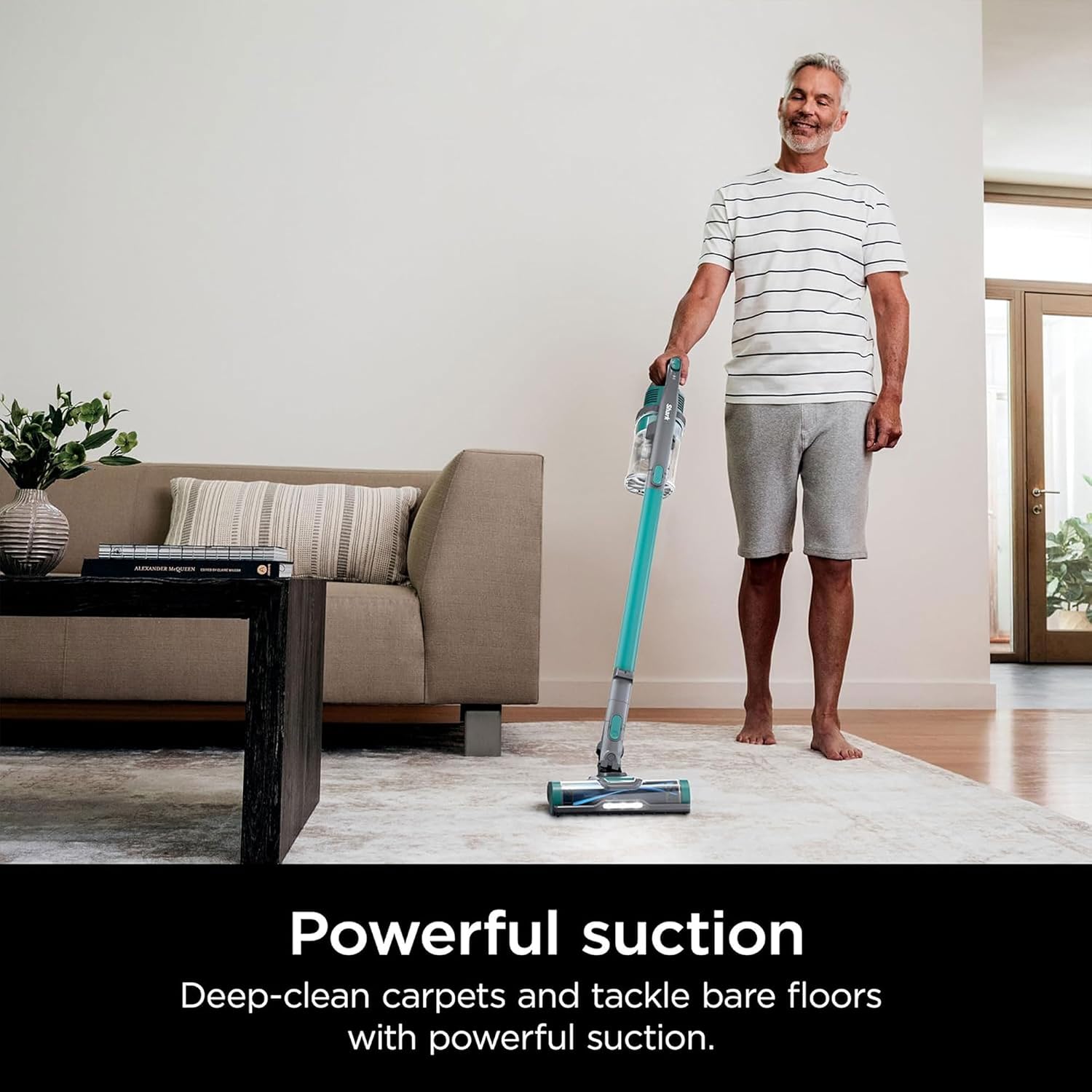Shark Pet Pro Cordless Lightweight Stick Vacuum Cleaner, Self Cleaning Brushroll, 40 Min Run, Removable Handheld, XL Dust Cup, Relax Green (Renewed)