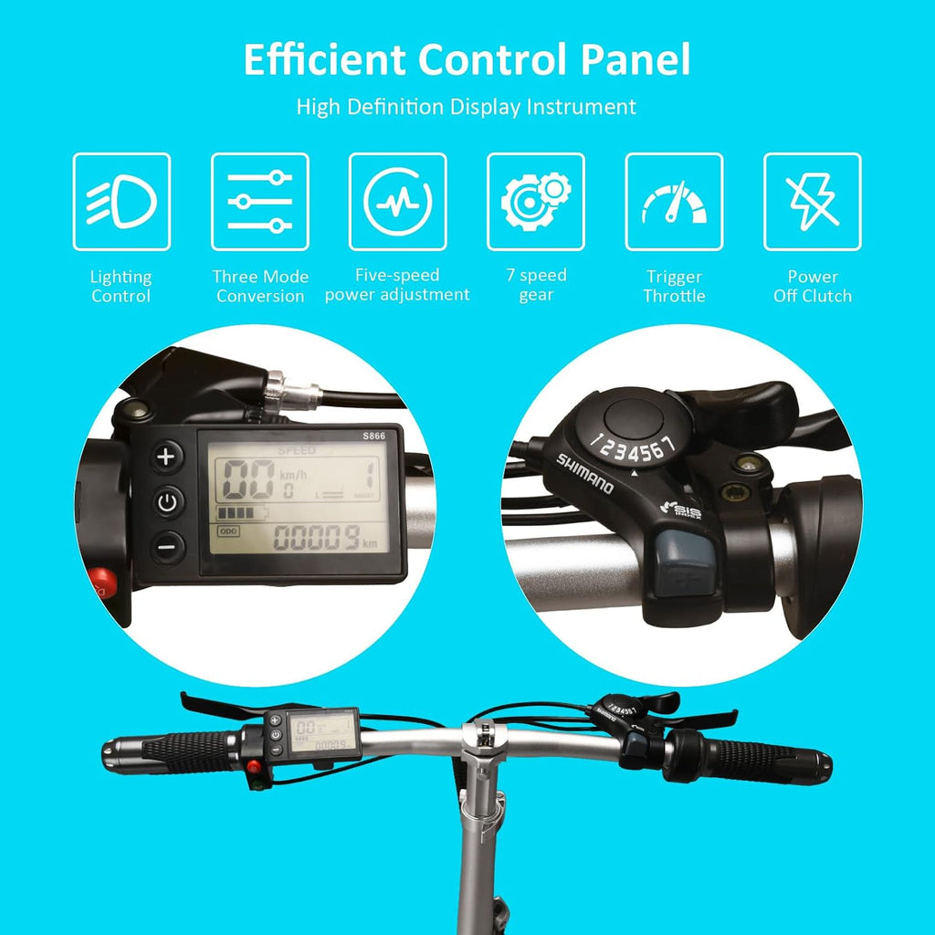 Folding Electric Bike,1000w Electric Bicycle for Adults, 1500W Peak Motor 35MPH Max Speed, 7-Speed Bicycles，20''Foldable Ebike Adult Electric Bicycles