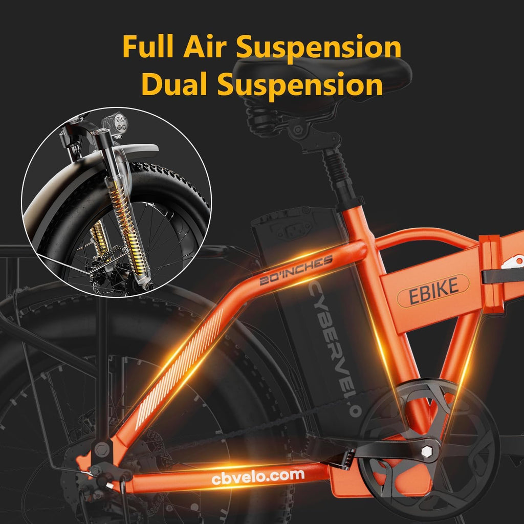 Folding Electric Bike, Removable Large Capacity Battery Ebike,Fat Tire Adult E-Bik,Long Range, Long-lasting Ebike
