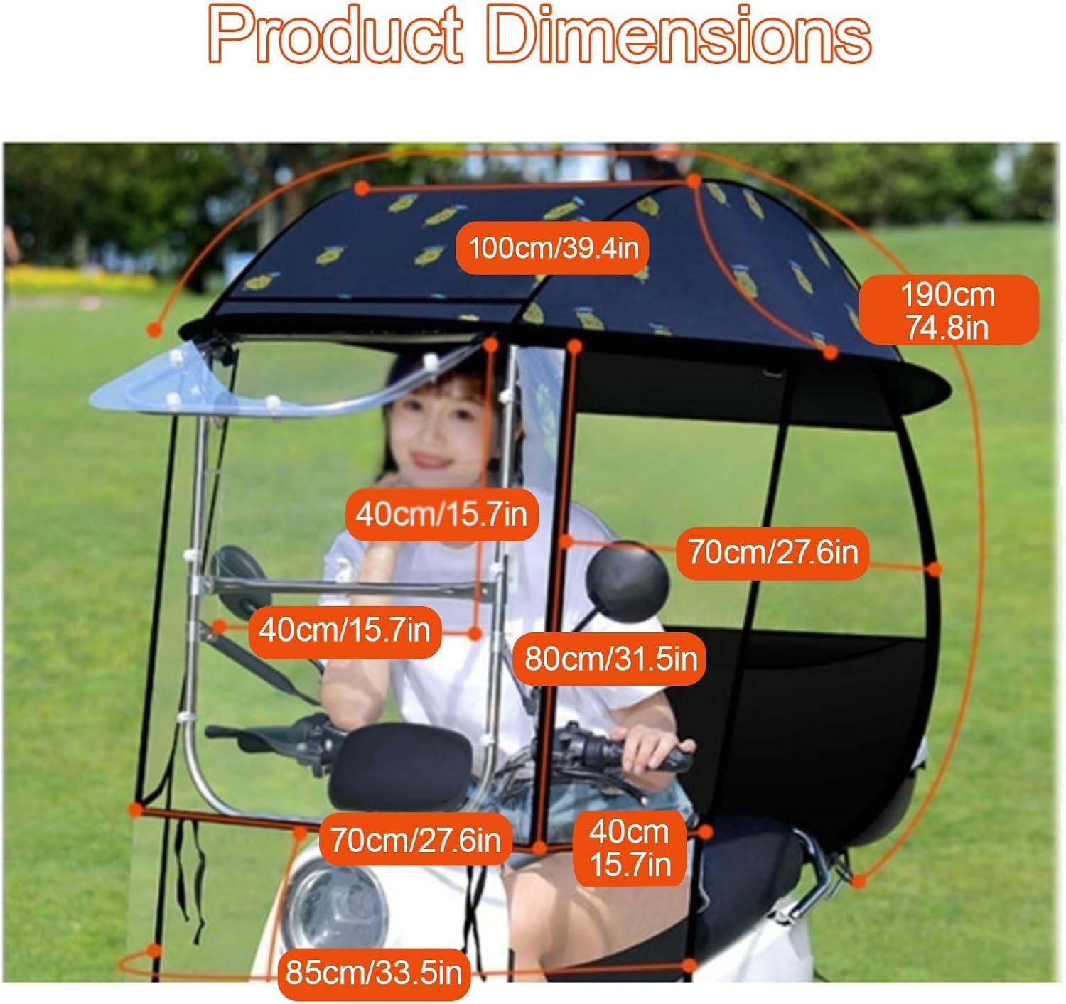Adult Tricycle Cover Electric Tricycle Covers Tricycle Frame Canopy, Protect 3-Wheel Bike from Rain,Dust,Debris,and Sun, for Outdoor Riding(Blue A)