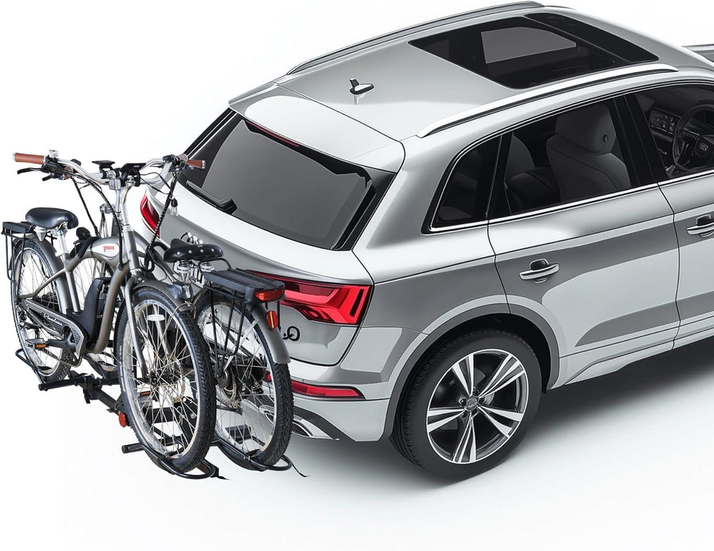 Bike Rack for Car Hitch Mount - Young Electric Bike Rack 200lb Capacity, Folding 2 Ebike Rack Platform Bicycle Carrier for SUV, Minivan, RV, Fits 5 Inch Fat Tires