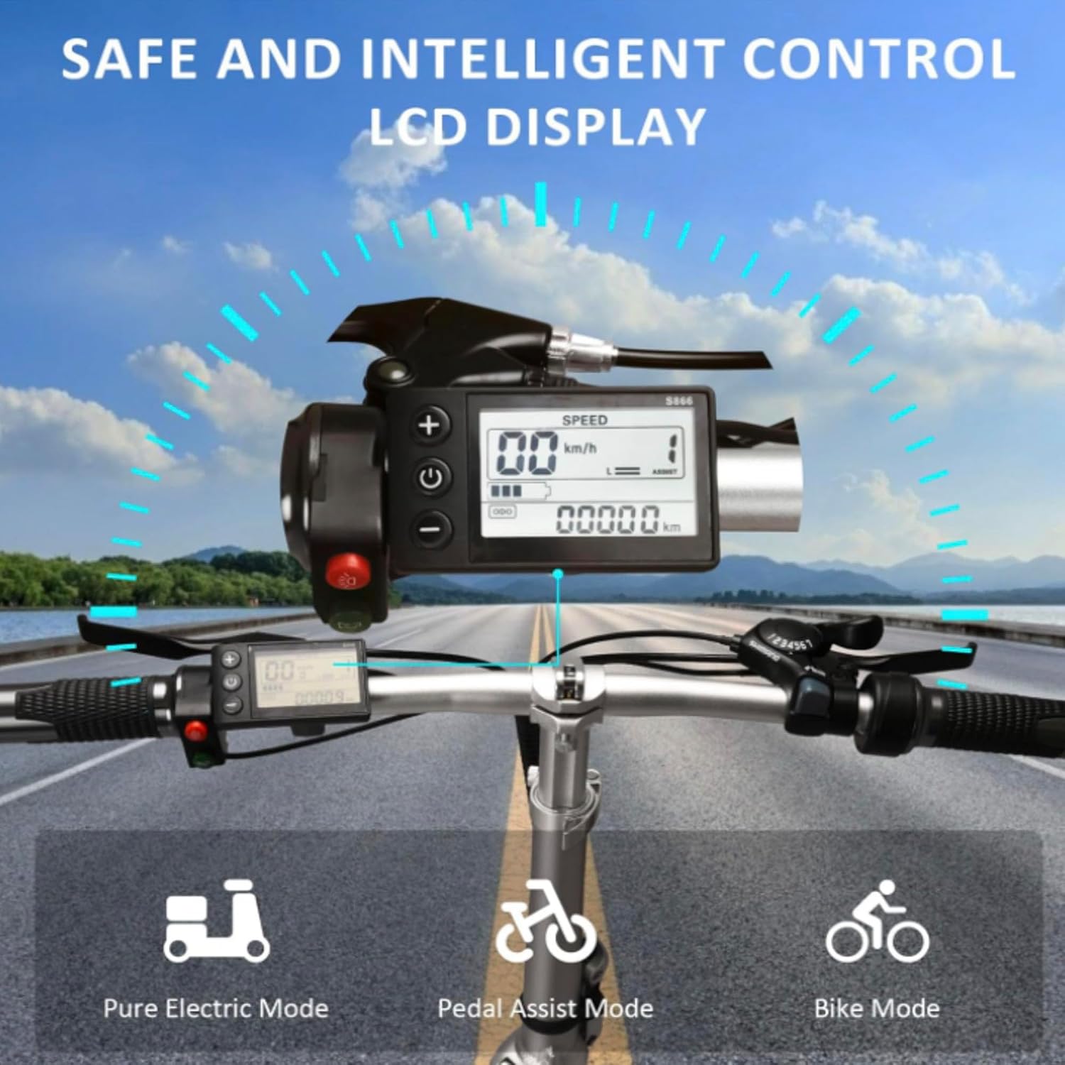 Electric Bike for Adults, 1000W Peak Motor & 35Mph, 7-Speed Foldable Bicycles for Commuter, Travel, Outdoor, Camping