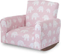 Kid Rocking Chair for Toddlers, Child Chair for Little Kids, Upholstered Toddler Armchair for Children, Comfy and Cute Little Kid Chairs (Rockers, Pink Elephants Print)
