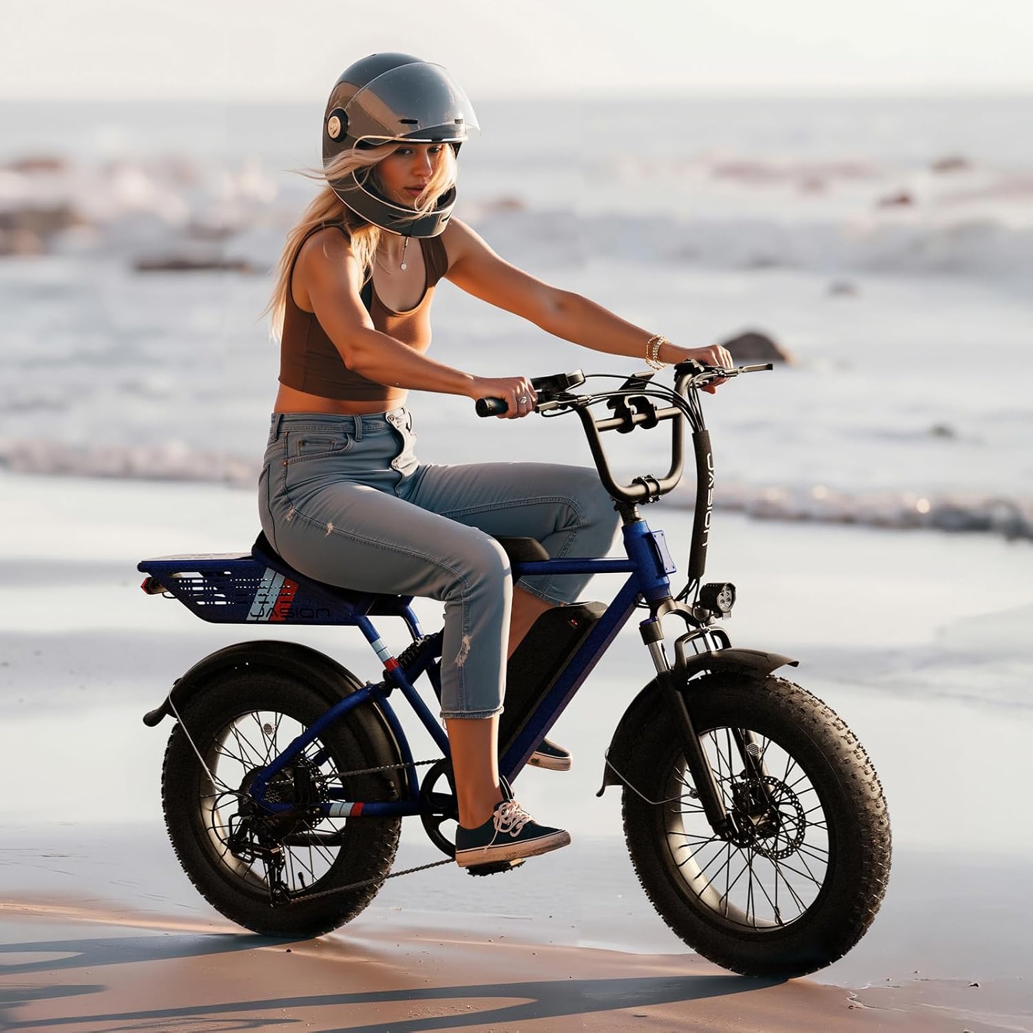 Jasion RetroVolt Electric Bike for Adults, 1500W/2000W Peak - 30/38MPH Electric Dirt Bike, 48V-52V, 13AH/20AH Battery, 65/90Miles Max Range Electric Motorcycle, 20'' X 4'' Fat Tire All-Terrain E-Bike