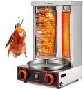 Electric Kebab Grill Vertical Broiler Gyro Meat Rotisserie with Burners, Temperature Adjustment 50-350℃, Ideal for Commercial and Home Use(Silver-M)