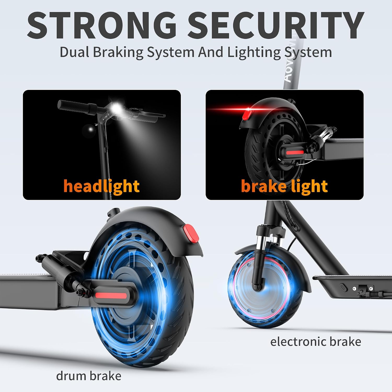 Aovowheel Electric Scooter for Adults, Folding E Scooter with 250W-500W Motor 16-24 Mph Top Speed, Max 15-60Miles Long Range,6.5''/8.5''/10''/14'' Solid Tires Commuting Scooters, Dual Brakes