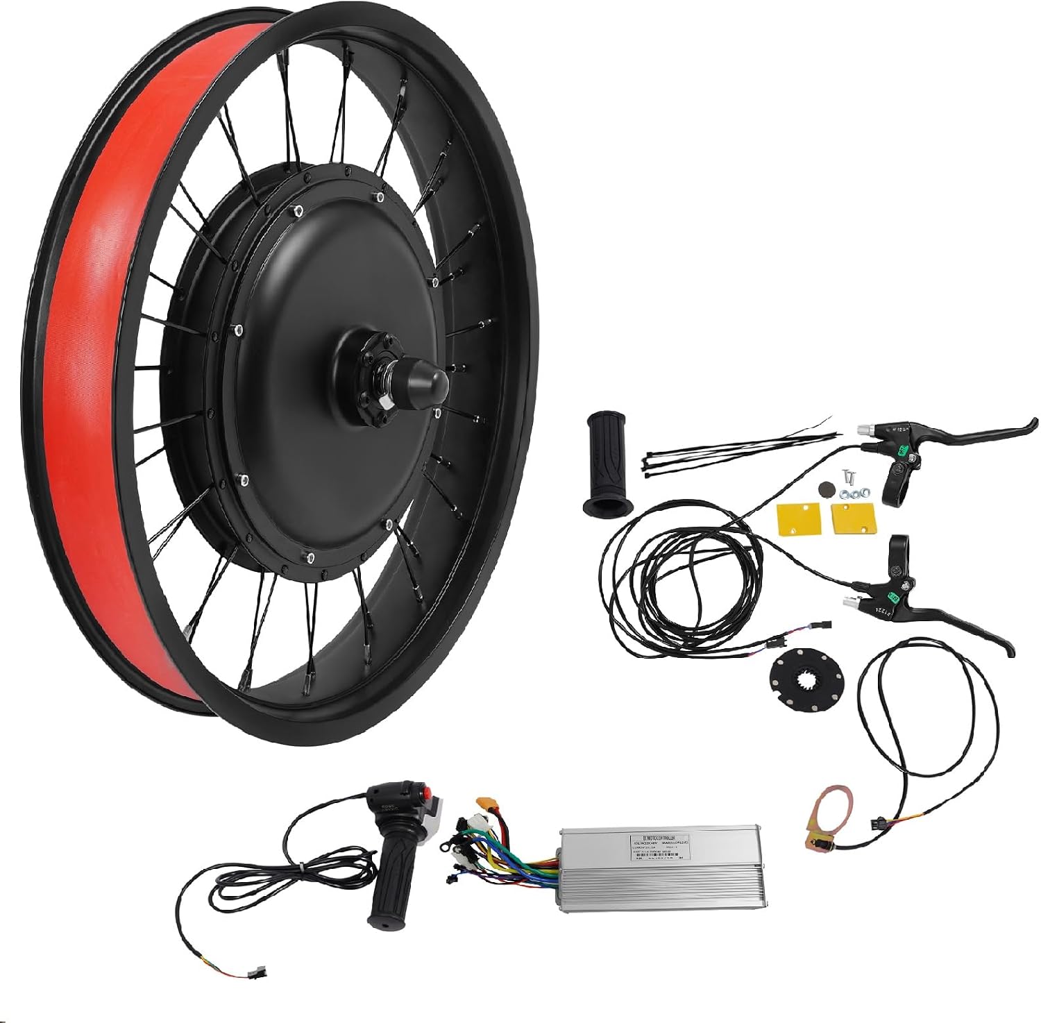 LOYALHEARTDY 700C/20/24/26/ Inch Front Wheel Hub Ebike Conversion Kit, Front Wheel Electric Bicycle Kit Front Wheel Hub Motor with Controller, LCD Display, PAS (No Batteries)