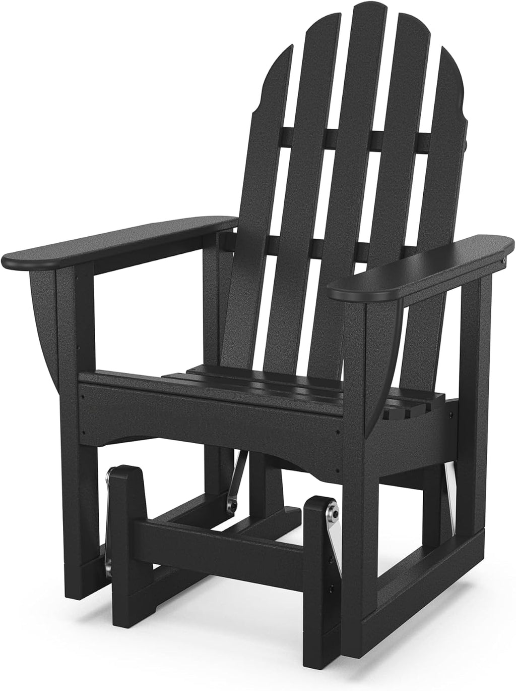 POLYWOOD ADSGL-1BL Classic Adirondack Glider Chair, Black