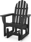 POLYWOOD ADSGL-1BL Classic Adirondack Glider Chair, Black