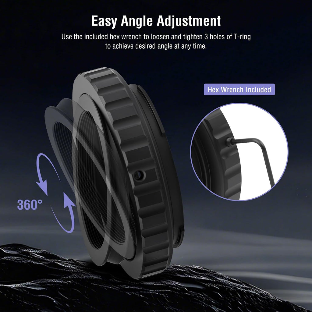 Astromania Metal T-Ring Adapter for Canon EOS DSLR/SLR - Bundle with - 1.25 Inch Flip Mirror for Telescope with Eyepiece Adapter