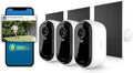 Arlo Essential Security Camera (3rd Gen - 2025 Release) 3 Cam + 3 Solar Panels + 6 Months of Secure Plus Plan - 2K, Person Recognition, Package Detection, Animated Preview, Dual-Band WiFi, White