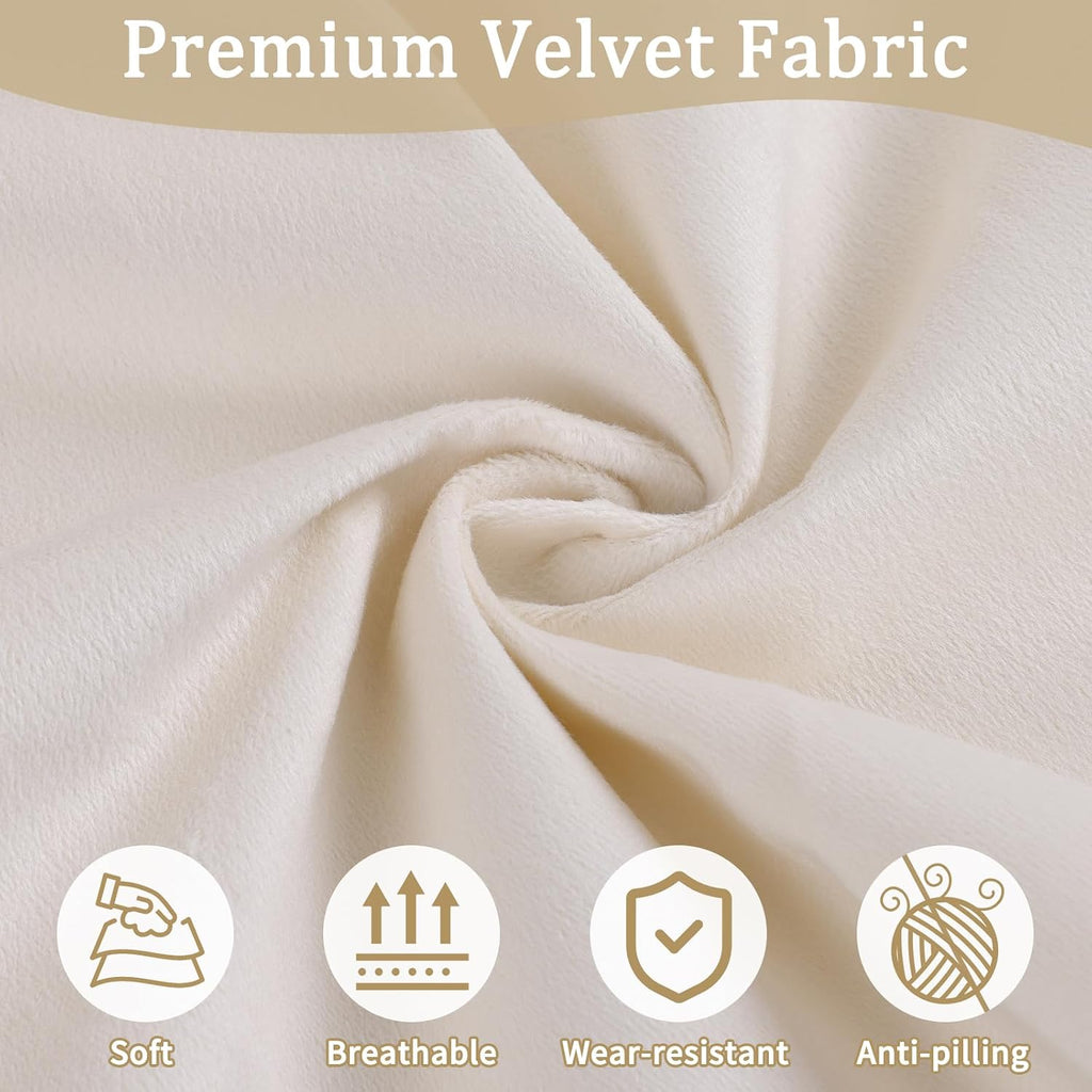 BECHAEO 5PCS Velvet Glider Rocker Replacement Cushions with Ottoman Cover Soft Thicken Rocking Chair Cushion Set for Indoor Nursery Glider Rocking Chair, Beige