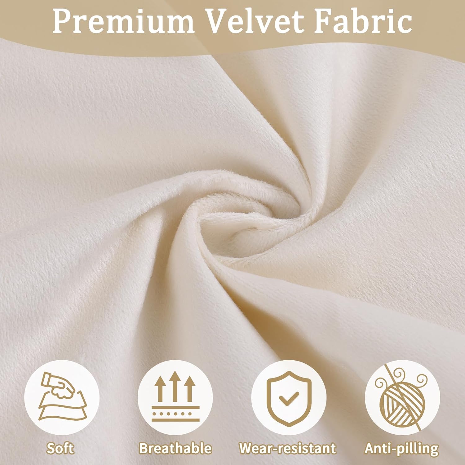 BECHAEO 5PCS Velvet Glider Rocker Replacement Cushions with Ottoman Cover Soft Thicken Rocking Chair Cushion Set for Indoor Nursery Glider Rocking Chair, Beige