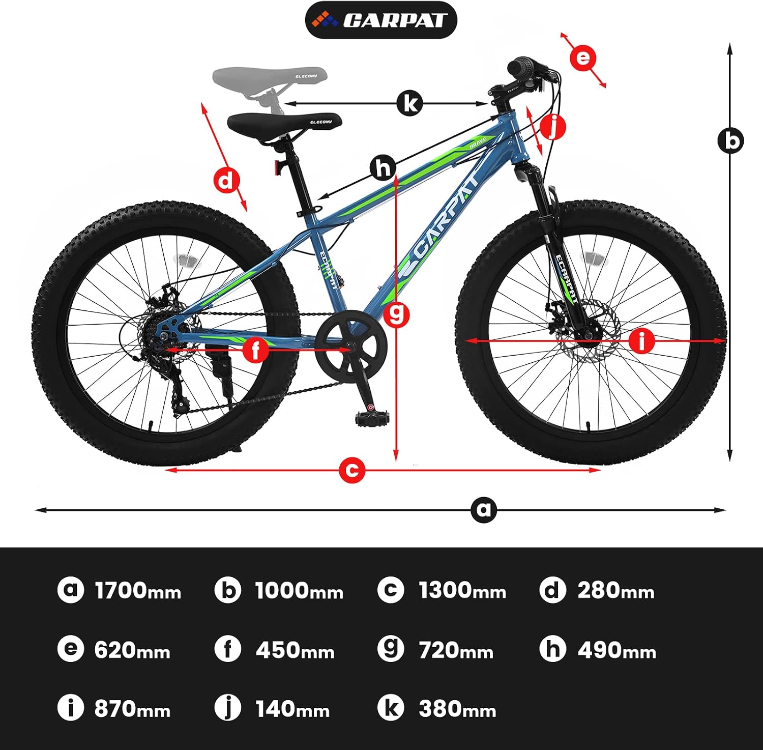 20/24/26 Inch Fat Tire Mountain Bike Variable Speed Dual Disc Brake Kids Adult Free Return