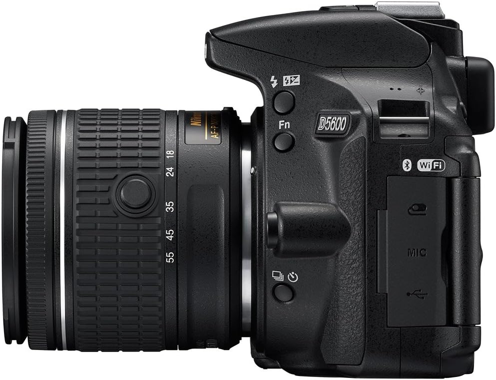 Nikon D5600 24.2MP DX-Format Digital SLR Camera with AF-P 18-55mm f/3.5-5.6G VR Lens Kit Bundle with 32GB Memory Card, Bag, Flash, Filter Kit and Accessories (11 Items)