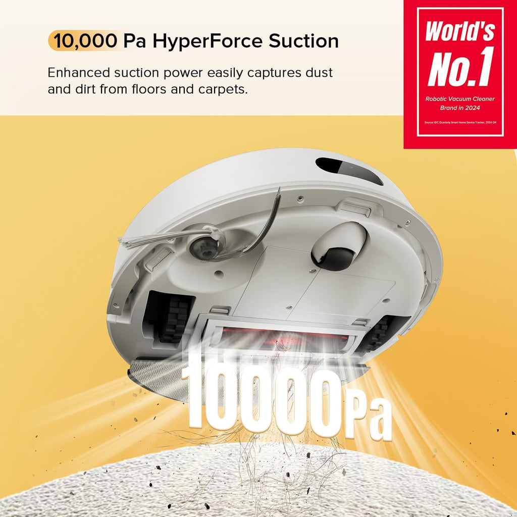 roborock Q7 M5 Robot Vacuum and Mop Combo, 10,000Pa HyperForce Suction, Robotic Vacuum Cleaner, Dual Anti-Tangle System, APP-Controlled Mopping, LiDAR Navigation, for Pet Hair and Carpet, White