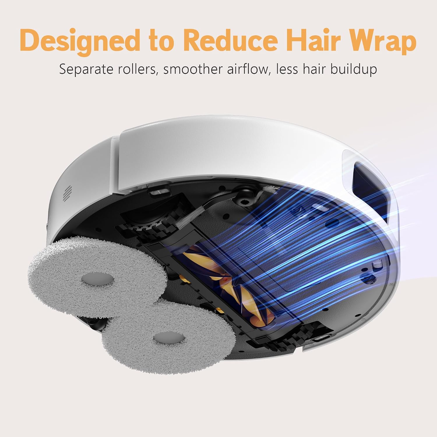 K90L Robot Vacuum and Mop Combo for Pet Hair, Dual Spinning Mops with Self-Cleaning and Warm Air Drying, LiDAR Navigation with No-Go Zones, App & Alexa Control, for Carpet and Hard Floors