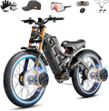 eAhora 2026 Romeo Pro 3 5600W 50Mph High-Torque Ebike, 60V 80Ah 250-Mile Long Range Electric Bike for Adults, Adjustable Air Suspension, 26'' Puncture-Proof Tire, UL 2849 Certified by TÜV