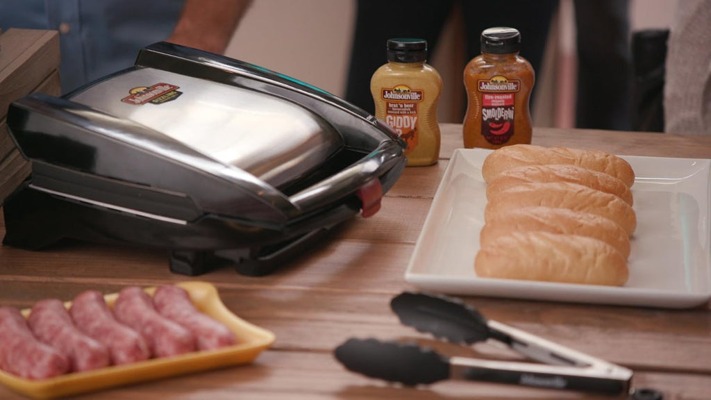 JOHNSONVILLE SIZZLING SAUSAGE GRILL Johnsonville BTG0498 Sizzling Sausage Grill, OSFA, Black/Stainless