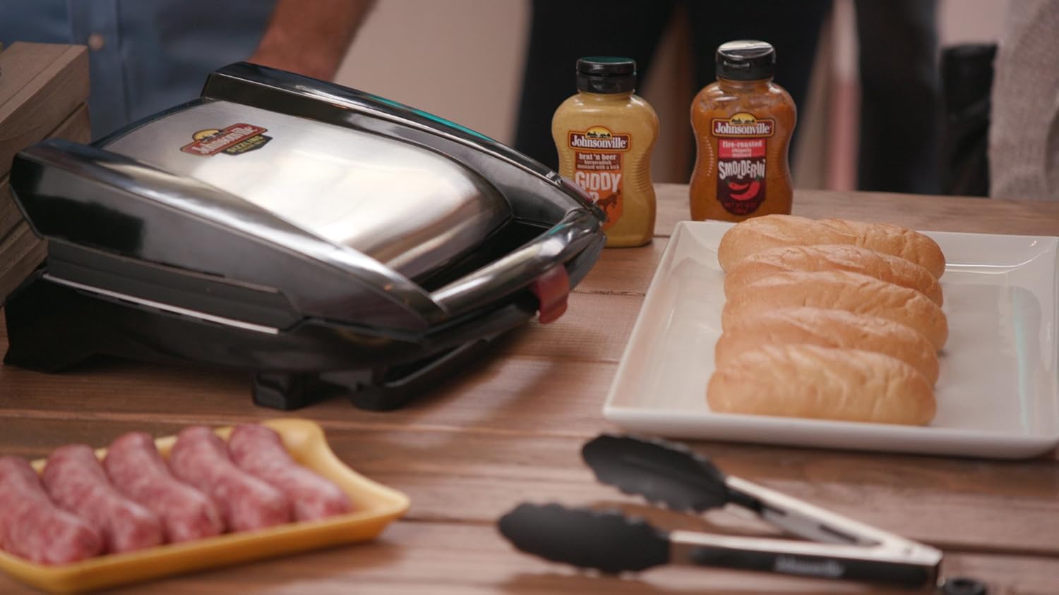 JOHNSONVILLE SIZZLING SAUSAGE GRILL Johnsonville BTG0498 Sizzling Sausage Grill, OSFA, Black/Stainless
