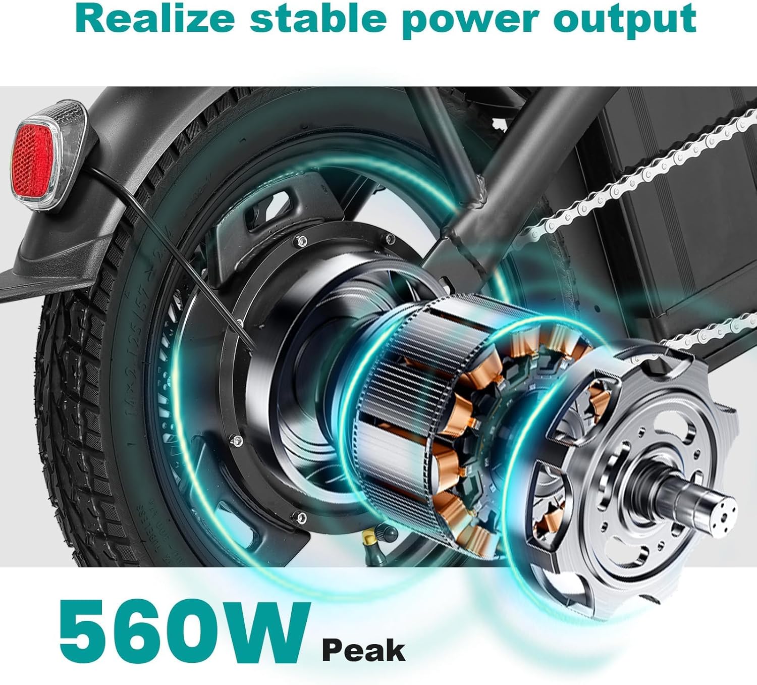 Electric Bike for Adults Teens, Commuter City Folding ebike with 560W Motor and 48V Battery, 24MPH 3-Level Pedals Assist, Dual Disc Brakes,14' Compact Foldable Electric Bicycle with USB Phone Holder
