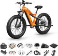PUCKIPUPPY Electric Bike for Adults 1350W Peak, 28 MPH, 48V 20AH Battery Ebike, 26'x4' Fat Tire Full Suspension Electric Mountain Bike, 80 Miles Range, 8 Speed, Torque Sensor Labrador Pro