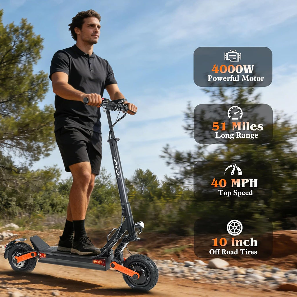 Fast Electric Scooter Adults, 1200W/5600W Off Road E Scooter, 35/50 Miles Long Range, 35/50 MPH Top Speed, 10/11' Tires, Foldable Kick Scooter for Adults and Teens with Dual Suspension