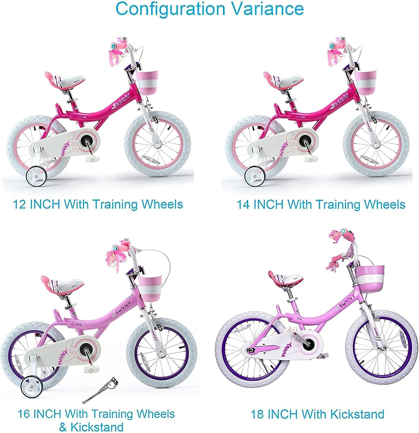 Royalbaby Princess Girls Kids Bike 12 14 16 18 20 Inch Children Bicycle with Basket for Age 3-12 Years