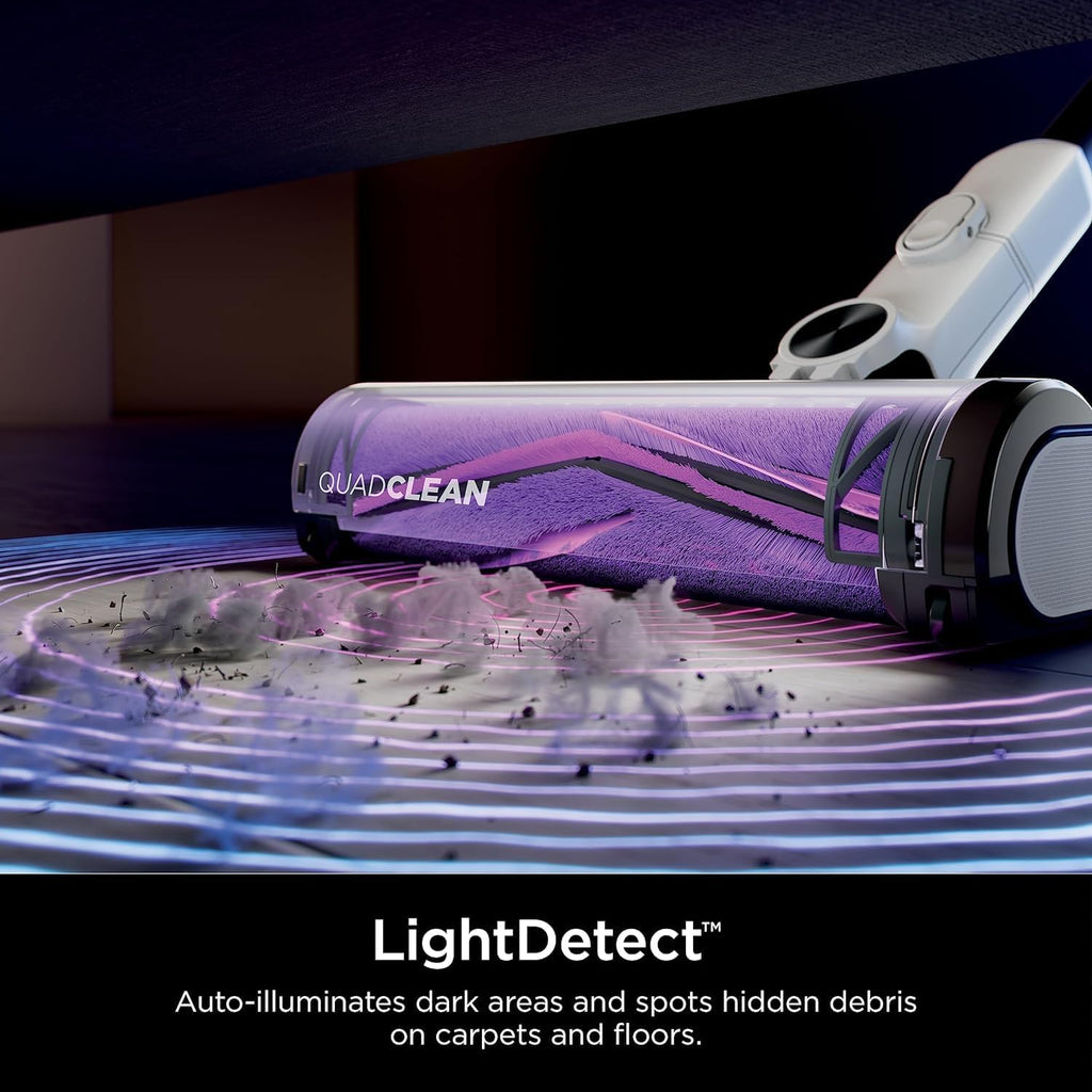 Shark IW1111 Detect Pro Cordless Stick HEPA Filter, QuadClean Multi-Surface Brushroll, Lightweight Vacuum, Includes 8' Crevice Tool, Up to 40-Minute Runtime, Dark Grey/Silver (Renewed)