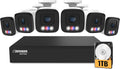 Defender AI Powered Sentinel 4K 8CH PoeE Security Camera System, 6pcs NVR Metal Outdoor Surveillance Cameras, 1TB HDD, SMART AI Human Detection, Blue/Red Lights, Works w/Empower App