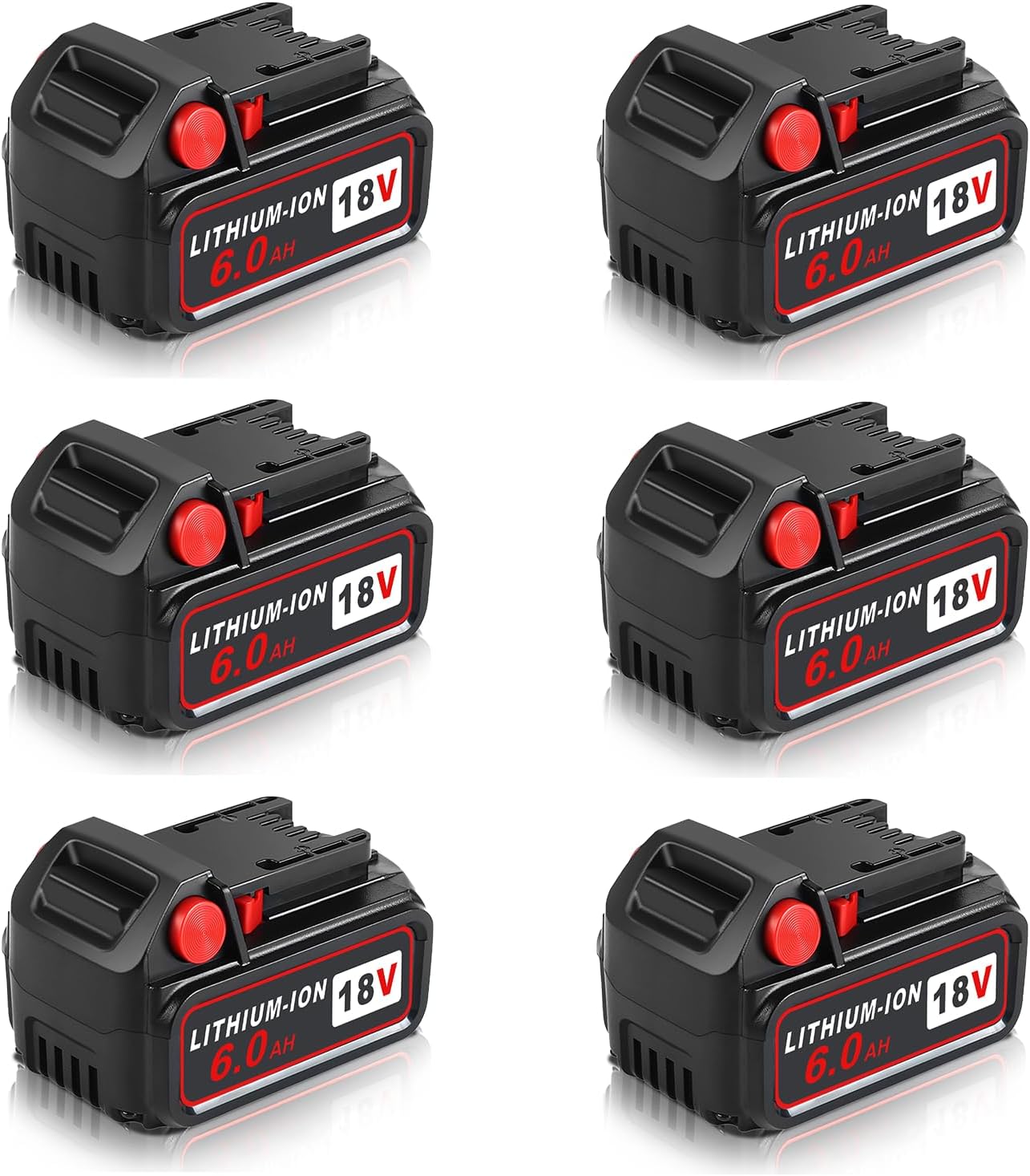 Aoasur 6packs 6.0Ah Replacement Battery Compatible with Milwaukee M -18 18v 6000mAh