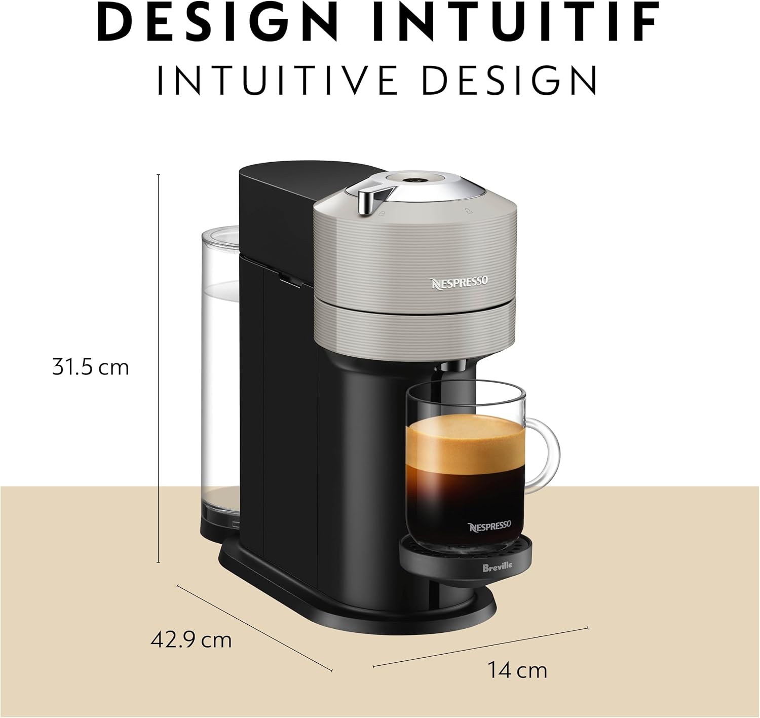 Nespresso Vertuo Next Coffee and Espresso Maker by Breville, with Aeroccino Milk Frother