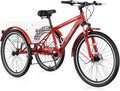 NAIZEA Adult Mountain Tricycle, 7 Speed Three Wheel Cruiser Bike, 27.5 Inch Adults Trikes with Shopping Basket, Exercise Men's Women's Tricycles, Multiple Colors