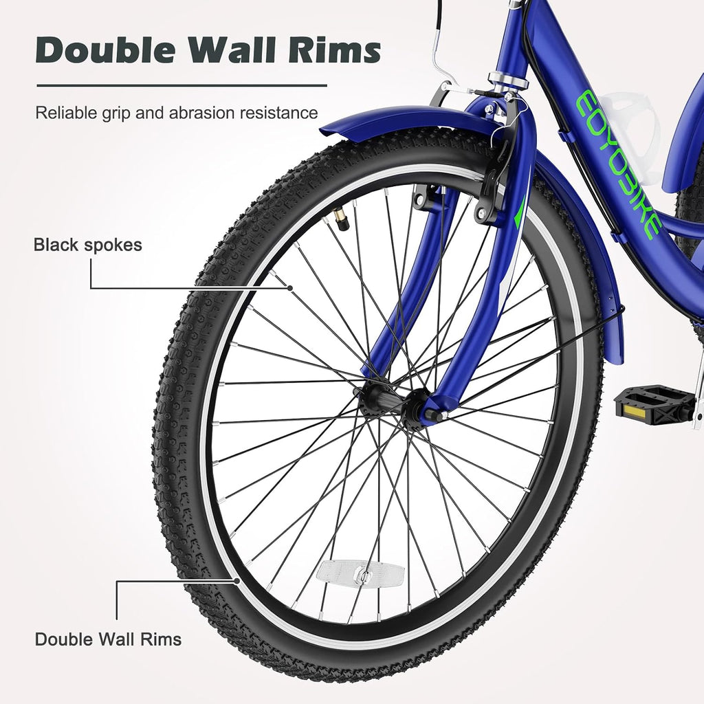 ABORON Adults Tricycle, 3 Wheels Bike for Adult, Tricycle for Adults, Double-Wall Wheel Rims, Tricycle for Women Men Exercise Outdoor Sports