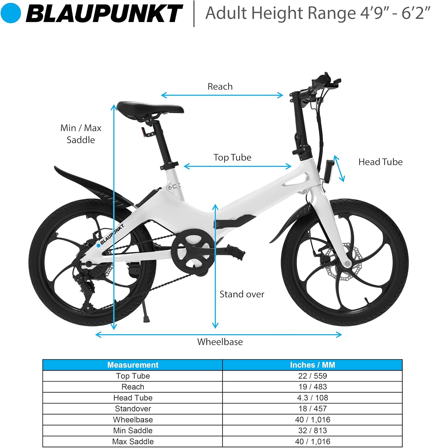 BLAUPUNKT FIENE 20 Inch Folding Electric Bike, Pedal and Throttle Assist, Foldable Step-Through Frame, UL Certified eBike for Adults, Orange/Black