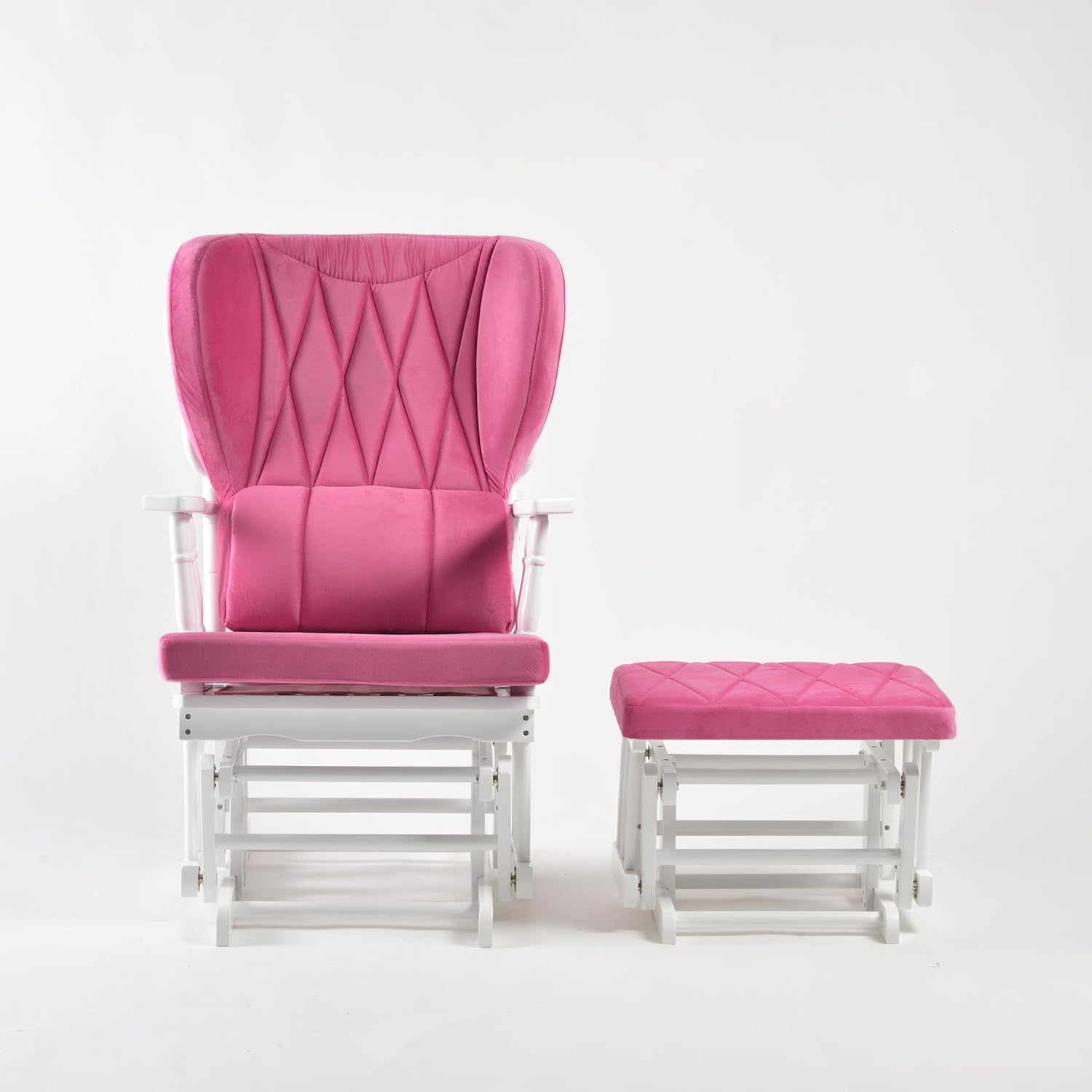 Comfort Deluxe Glider Chair and Ottoman Set (Pink)
