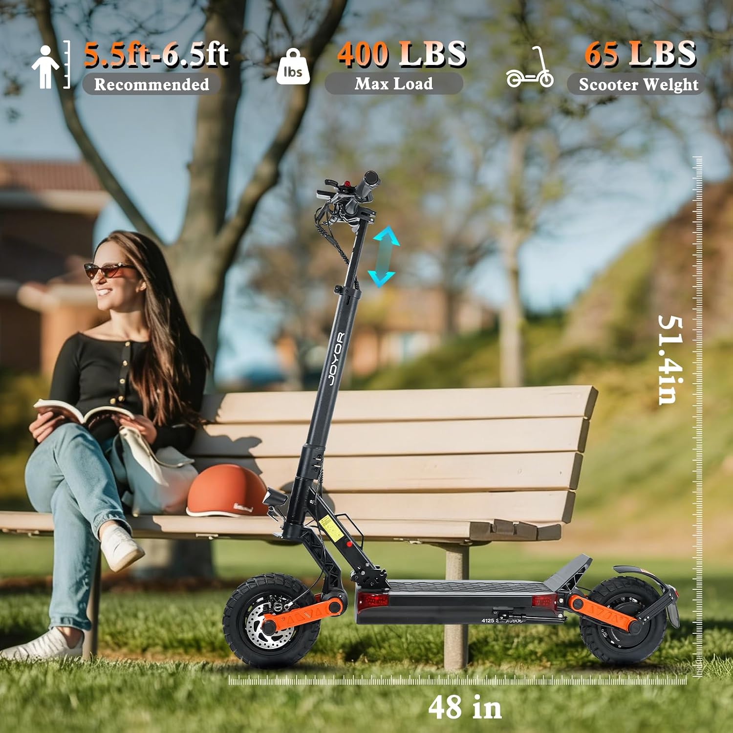 Fast Electric Scooter Adults, 1200W/5600W Off Road E Scooter, 35/50 Miles Long Range, 35/50 MPH Top Speed, 10/11' Tires, Foldable Kick Scooter for Adults and Teens with Dual Suspension