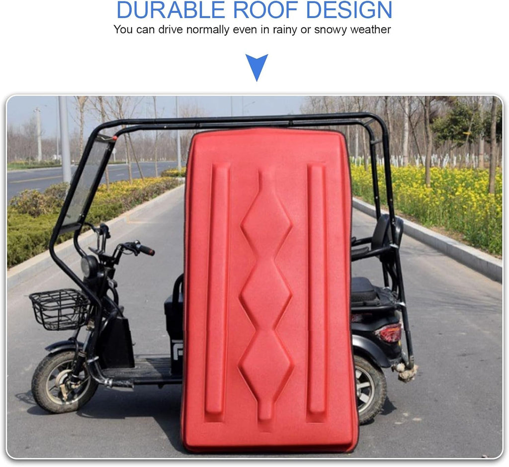 Adult Electric Tricycle Bike Covers, Electric Tricycle Frame Canopy Cover, Protect 3-Wheel Bike from Rain, Dust, Debris, and Sun(Red,160 * 80cm/63 * 31.5in)