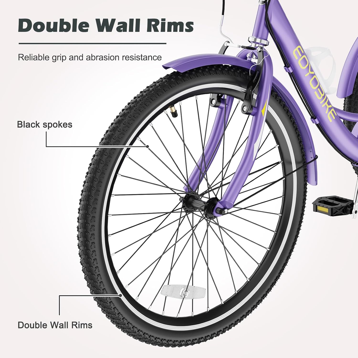 ABORON Adults Tricycle, 3 Wheels Bike for Adult, Tricycle for Adults, Double-Wall Wheel Rims, Tricycle for Women Men Exercise Outdoor Sports