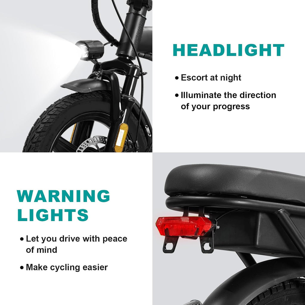 Electric Bike for Adults Teens, 14' Commuting Folding ebike with 560W Motor and 48V Battery, 24MPH 3 Level Pedals Assist, Dual Disc Brakes, Compact Foldable Electric Bicycle with UL2849 Certification