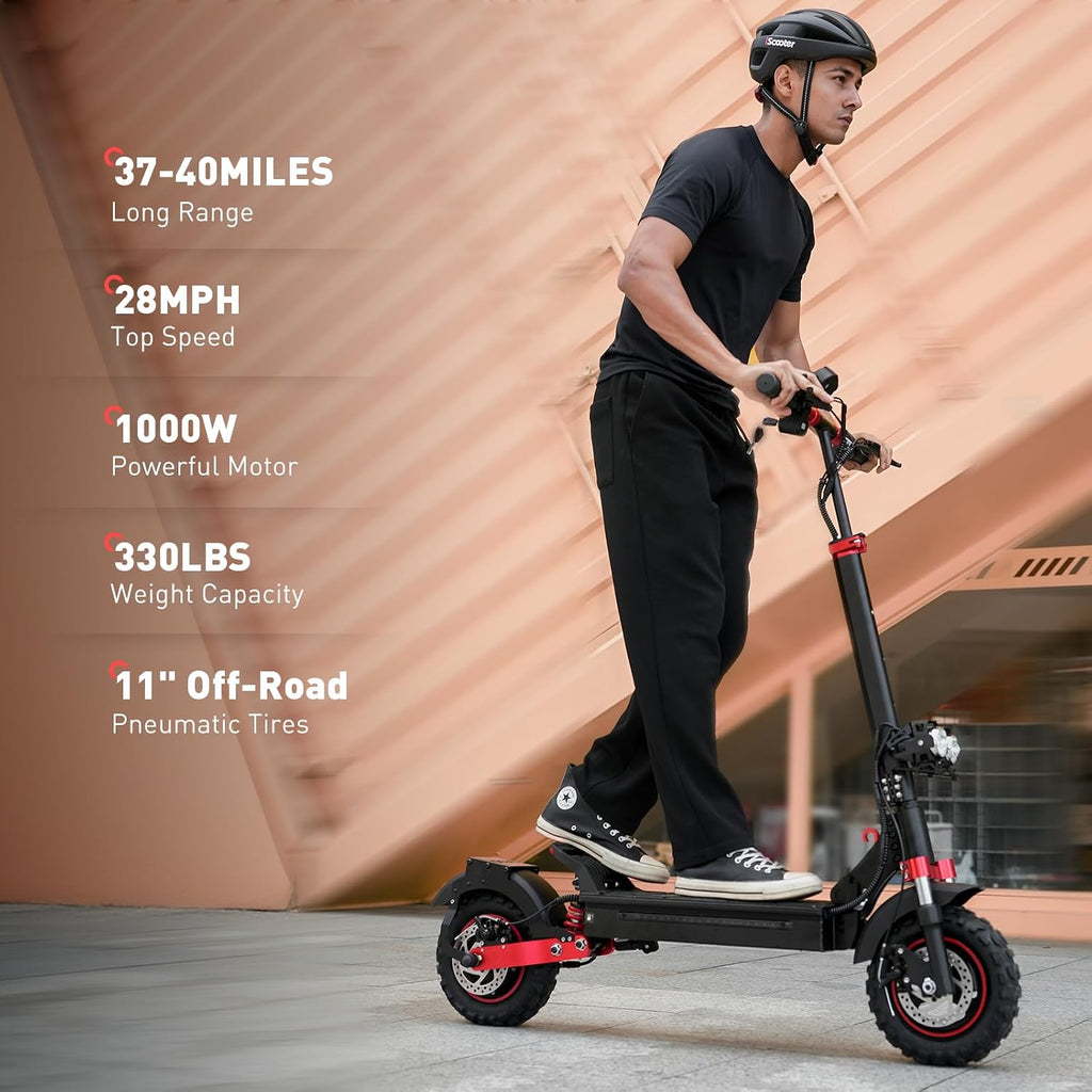 iScooter Electric Scooter Adults, 2000W/1000W Motor Up to 38/28 MPH Top Speed Escooter, 10/11' Off-Road Pneumatic Tire Scooters for Adults with Cruise Control, Dual Suspensions, Foldable E-Scooter