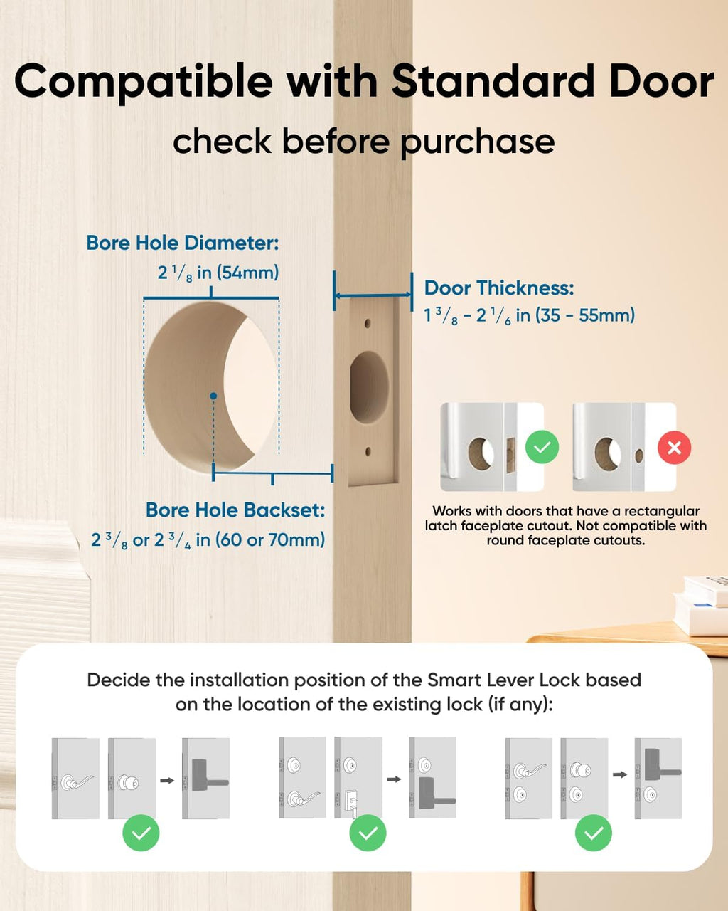 eufy Security Smart Lock C33, Keypad Door Lock with Handle, Fingerprint Door Knob, Keyless Entry Door Lock for Front Door and Bedrooms, Electronic Deadbolt, Wi-Fi, App Control, IP53 Waterproof, Nickel