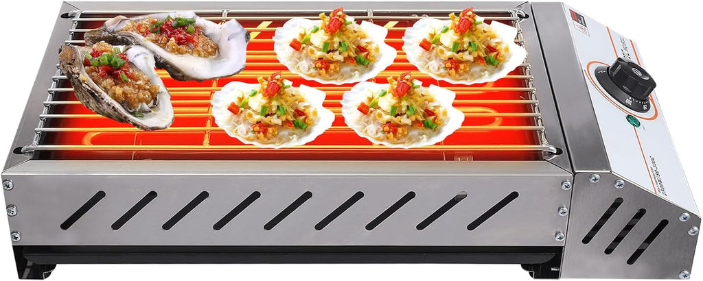 Electric BBQ Grill 2500W Table Top Smokeless Indoor Outdoor Grill - Adjustable Temperature Barbecue Equipment for Decks, Patios, Restaurants, Parties