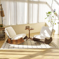 MFFM Comfortable Nursery Glider Rocking Chair, Upholstery Glider Chair, Solid Wood Frame, Perfect for Multiple Settings Accent Reading Chair for Bedroom,Living Room,Babyroom (White-2pcs)