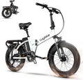 Folding Electric Bike for Adults and Seniors, 1000W Motor 48V 20AH Battery 30MPH 80 Miles, 20' Fat Tire All Terrain Ebike, 7-Speed Commuter E Bike, Step-Thru Electric Bicycle for Women and Teens