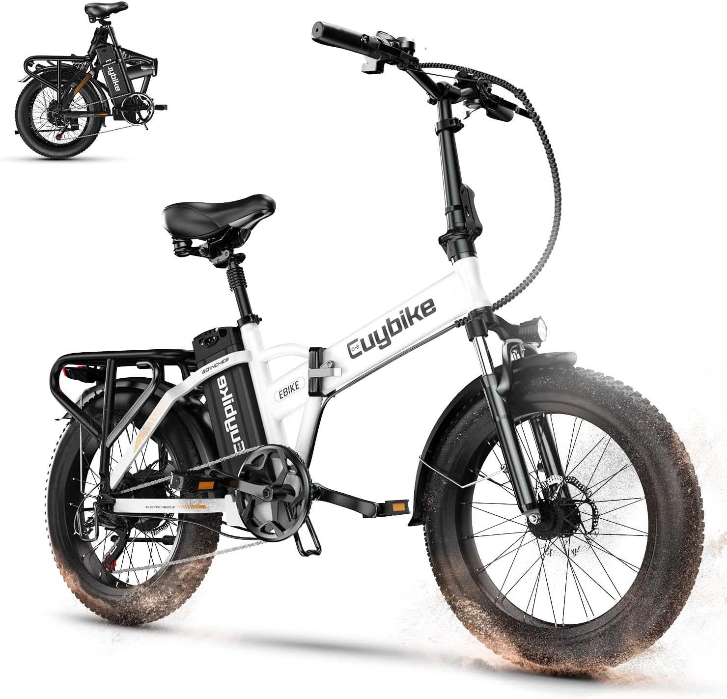 Folding Electric Bike for Adults and Seniors, 1000W Motor 48V 20AH Battery 30MPH 80 Miles, 20' Fat Tire All Terrain Ebike, 7-Speed Commuter E Bike, Step-Thru Electric Bicycle for Women and Teens