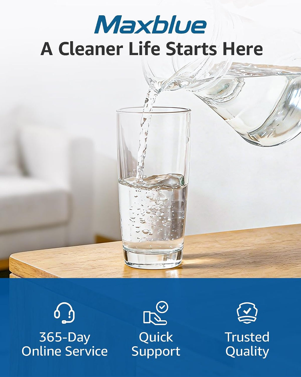 Maxblue MB-F19C Replacement for GE® RPWFE®, RPWF (with CHIP) Refrigerator Water Filter, Compatible with WSG-4, WF277, GFE28GMKES, PFE28KBLTS, GFD28GSLSS, PWE23KSKSS, GYE22HMKES, DFE28JSKSS, 4 Filters
