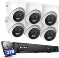 ANNKE 4K PoE Security Camera System, 12MP H.265+ 8CH NVR with 2TB Surveillance Grade HDD, 6Pcs 8MP IP Cams, Spotlight Color Night Vision, RTSP, IP67 Waterproof