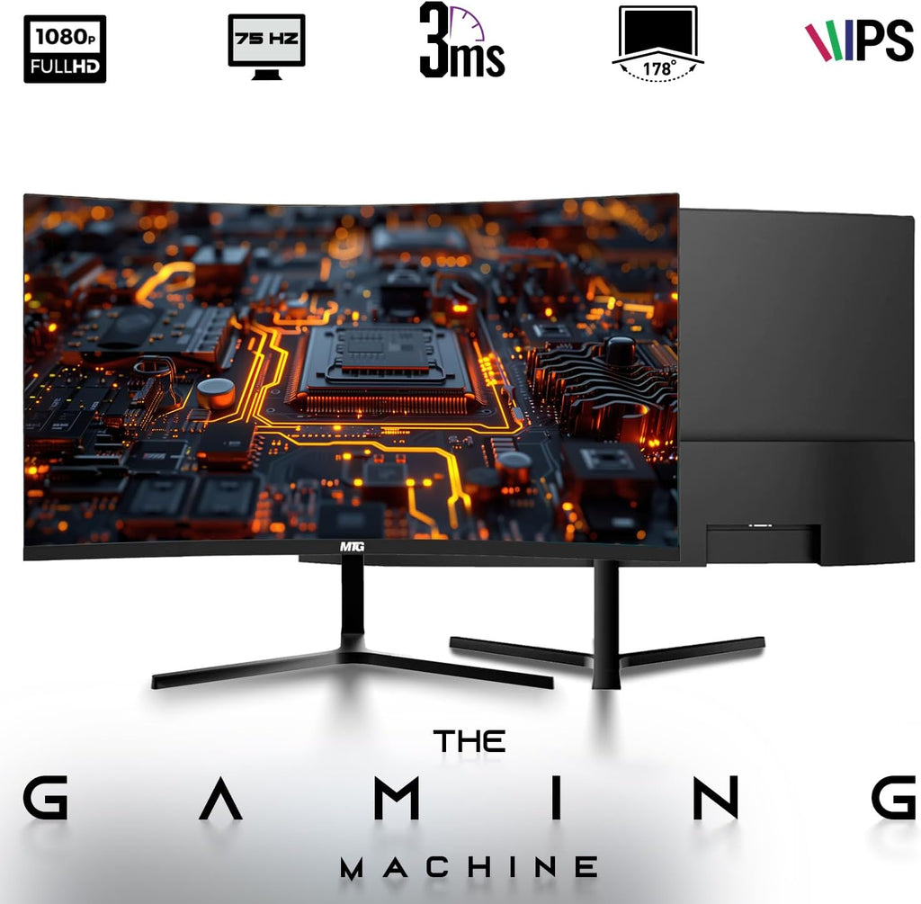 MTG Khuno Gaming Tower PC- Intel Core i5-8th Gen, RTX 3060 12GB 192 Bits, 16GB ARGB Ram, 1TB Nvme, 27 Inch Curve Monitor, RGB Gamer Bundle Combo, Webcam, Win 11 Home