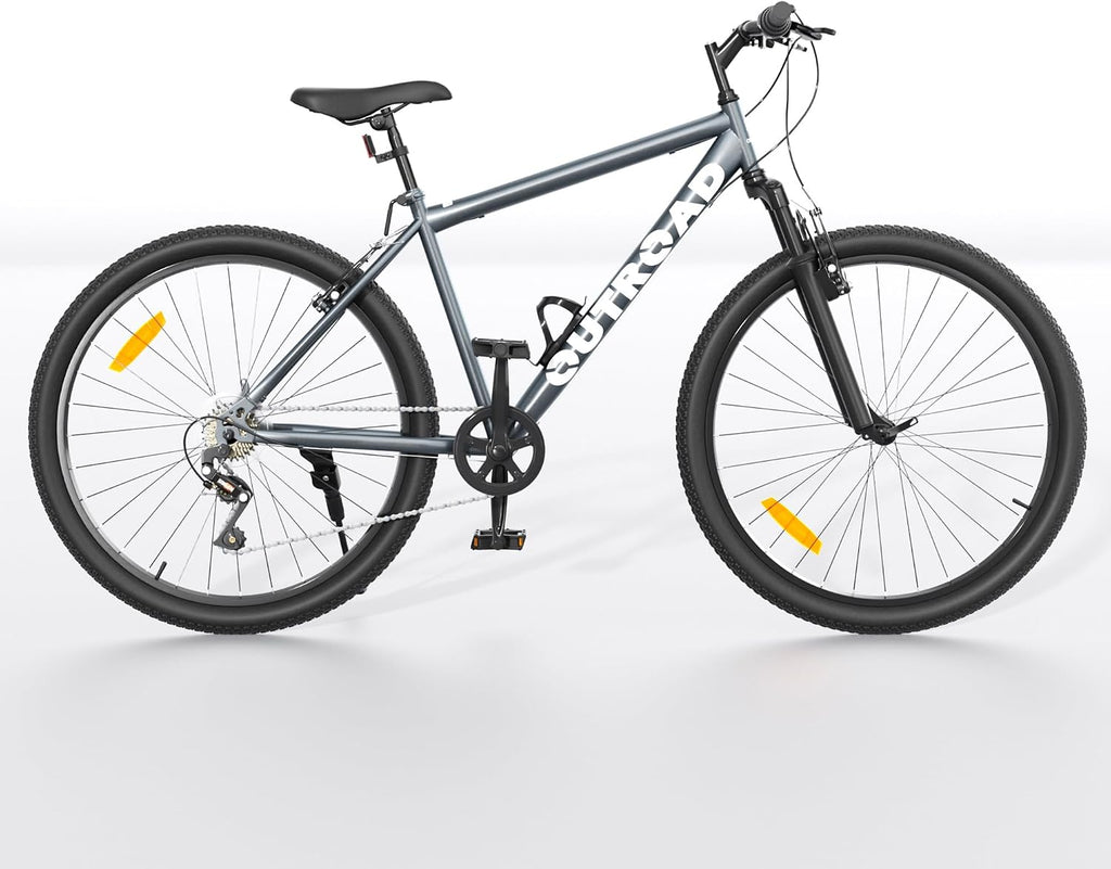 Outroad 26 Inch Mountain Bike, 7/21-Speed/High-Carbon Steel/Aviation Grade Frame, Dual Disc/V Brake, Adjustable Ergonomic Seat Bicycle for Men Women Adult, Quick Assembly in 20 Minutes
